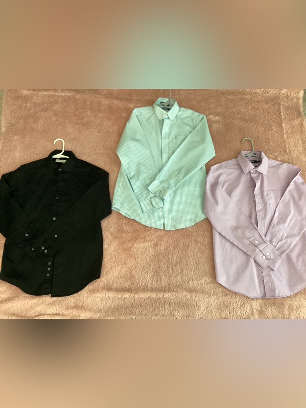 Three button-down dress shirts for boys